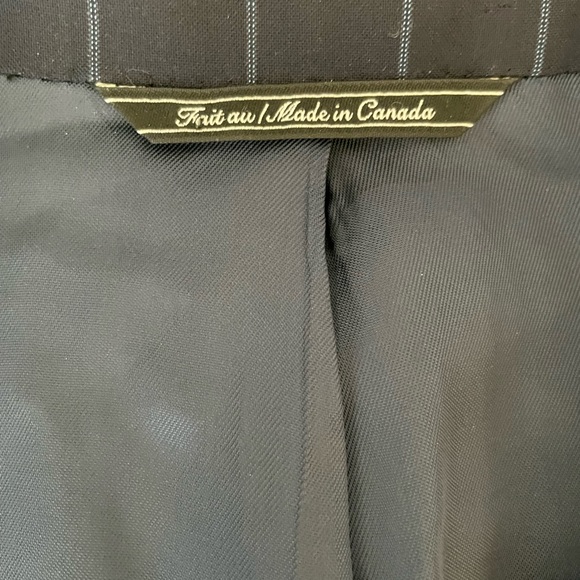 CARLO BARBERA & C. SUPREMO Super 150’s Wool Dapper Stripe Navy Suit 44 L $1795 - Picture 6 of 16